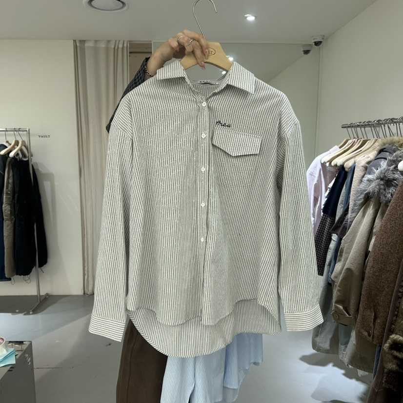 VAULT東大門㊣代購女士新款職業25秋冬推薦熱賣襯衫蕾絲衫刺繡VAULT襯衫/蕾絲衫