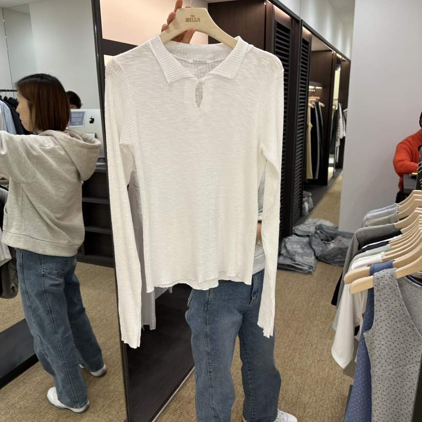 BRELLIN東大門㊣直郵女士新品休閑熱賣職業長袖T恤春款透視BRELLIN長袖T恤