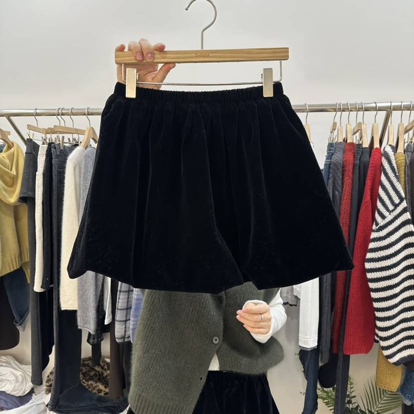 DELIGHT-L韓國直郵㊣女裝新品25秋冬人氣休閑時尚裙褲天鵝絨DELIGHT-L裙褲