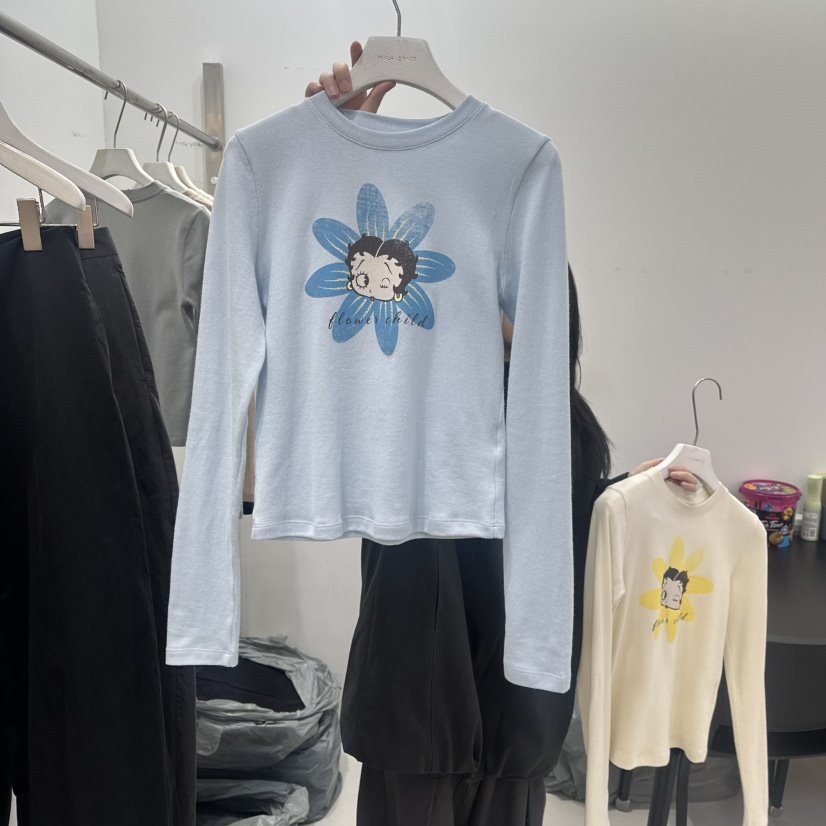 VISUAL SPACE東大門㊣實拍女裝新款25秋冬職業長袖T恤春款VISUAL SPACE長袖T恤