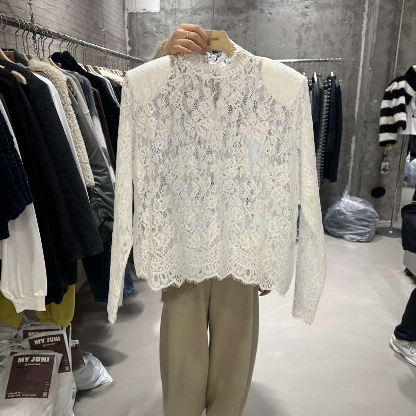 JUNI東大門㊣代購女裝新款休閑職業推薦時尚25秋冬襯衫蕾絲衫my juni襯衫/蕾絲衫