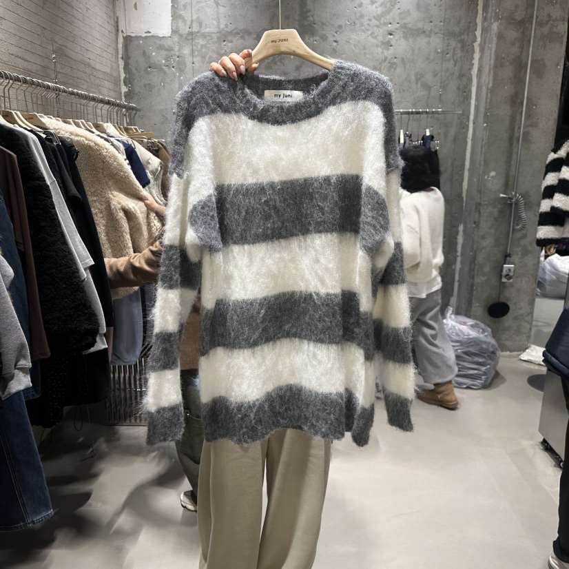 JUNI韓國代購㊣女裝新款人氣熱賣25秋冬休閑時尚針織衫安哥拉my juni針織衫