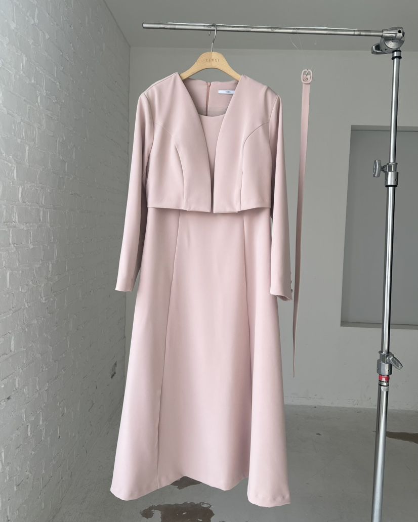 VERNI韓國直郵㊣女裝新款熱賣推薦休閑人氣時尚連衣裙含腰帶VERNI連衣裙