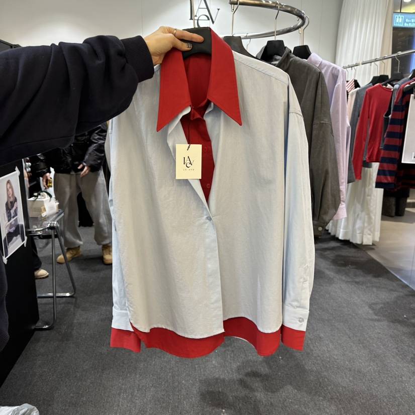 LE AVE韓國直郵㊣女裝新品休閑推薦熱賣時尚26春夏襯衫蕾絲衫LE AVE襯衫/蕾絲衫