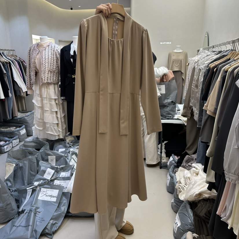 MATIERE韓國代購㊣女士新款熱賣職業推薦時尚人氣連衣裙春款MATIERE連衣裙