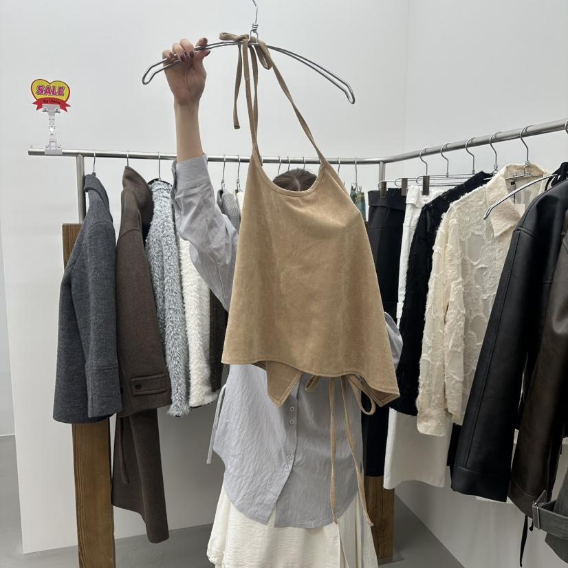 ENHANCE東大門直郵㊣女裝新品真品推薦26春夏吊帶背心春款麂皮ENHANCE吊帶/背心
