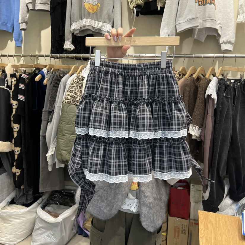 J PEAK/BY FLOW韓國代購㊣女士新款真品人氣短裙春款格紋J PEAK短裙