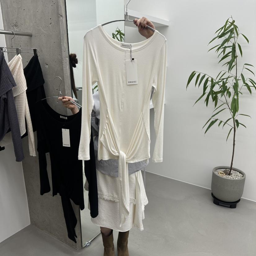 ENHANCE㊣東大門實拍女裝新品時尚推薦職業26春夏長袖T恤春款ENHANCE長袖T恤