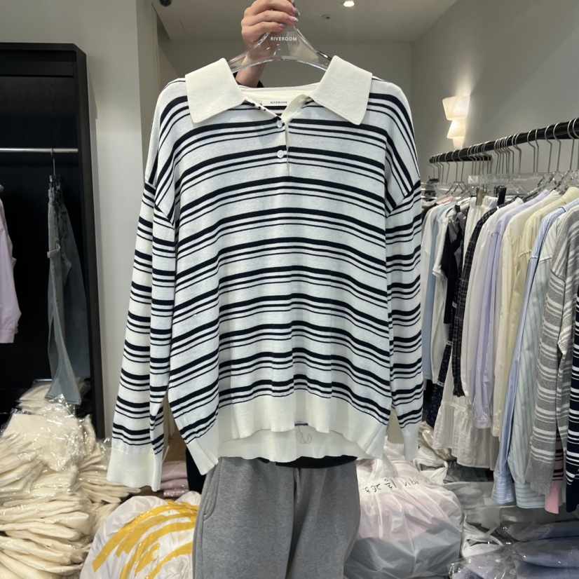 RIVEROOM㊣東大門代購女士新款時尚人氣休閑26春夏針織衫春款棉RIVEROOM針織衫