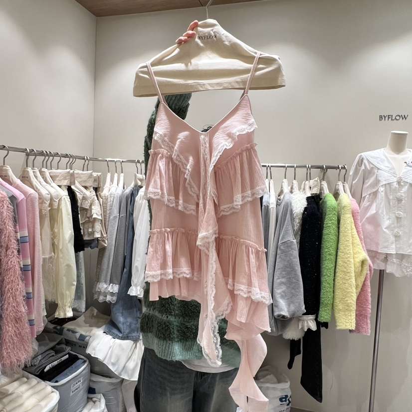 BY FLOW韓國代購㊣女士新品時尚職業真品人氣吊帶背心春款BY FLOW吊帶/背心