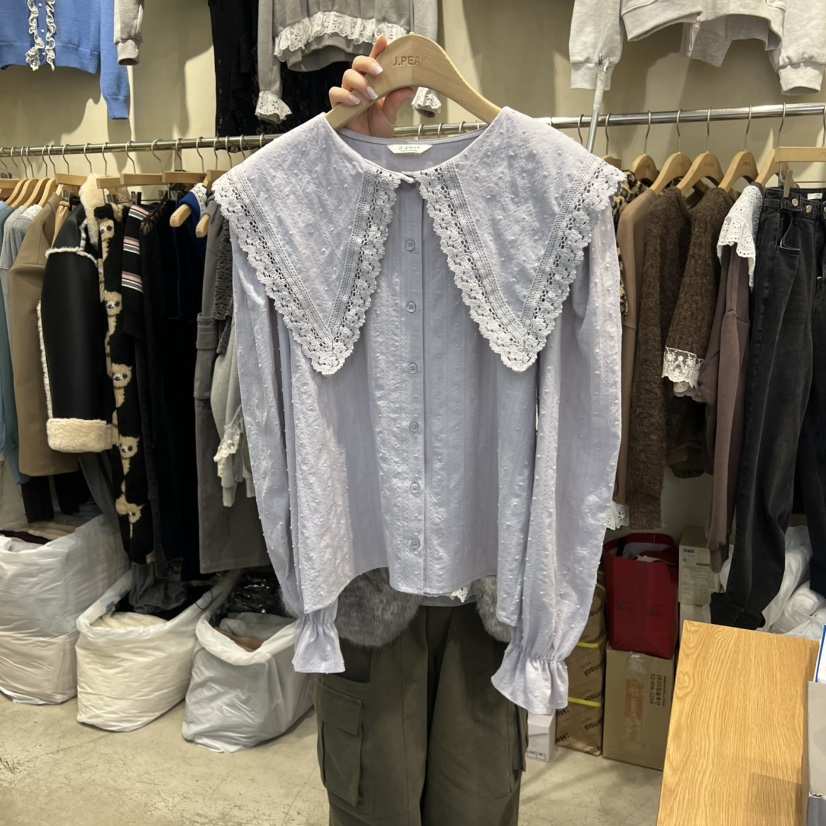 J PEAK/BY FLOW韓國直郵㊣女裝新品人氣時尚襯衫蕾絲衫春款J PEAK襯衫/蕾絲衫