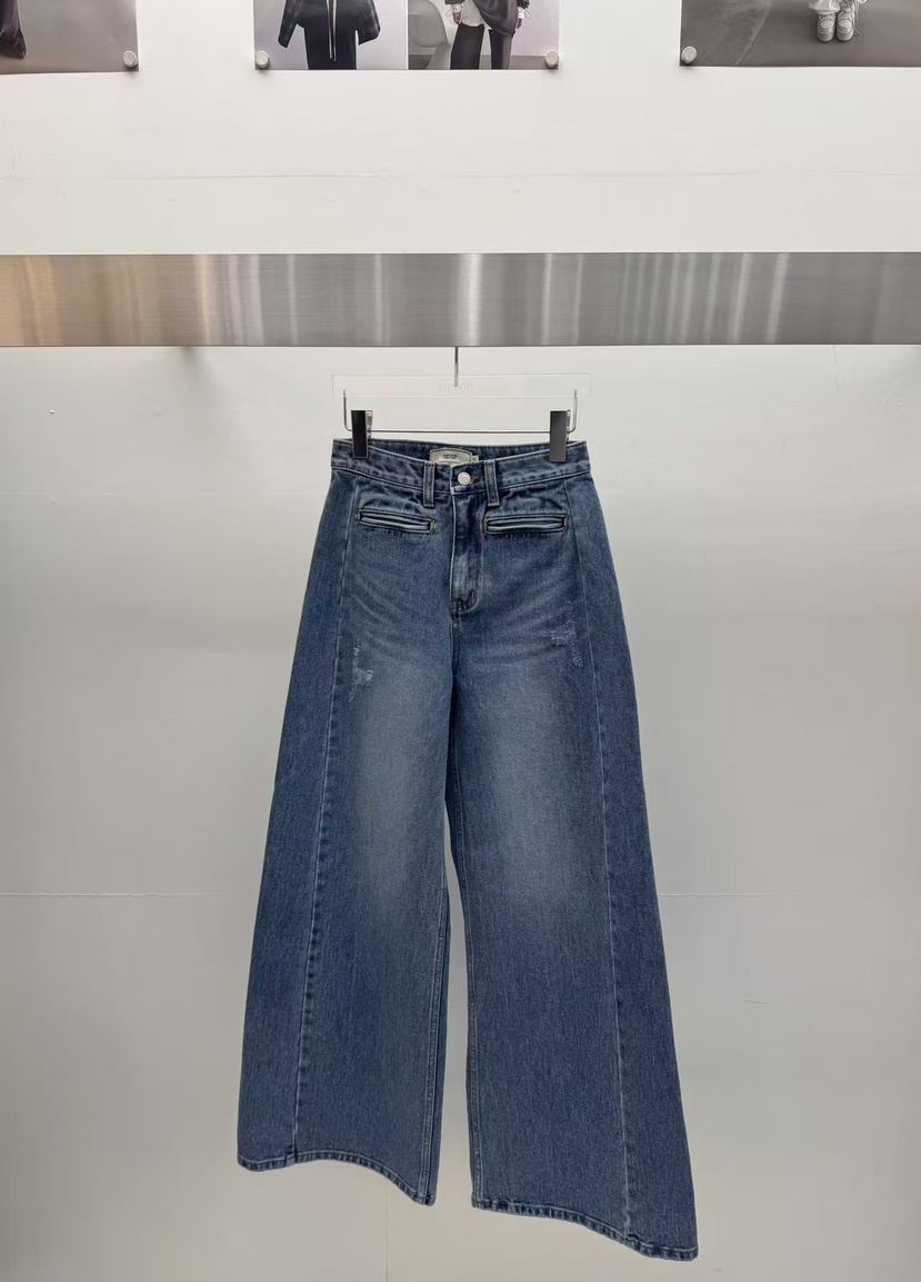 AMOOD㊣東大門實拍女士新款26春夏熱賣真品牛仔褲水洗牛仔布AMOOD牛仔褲