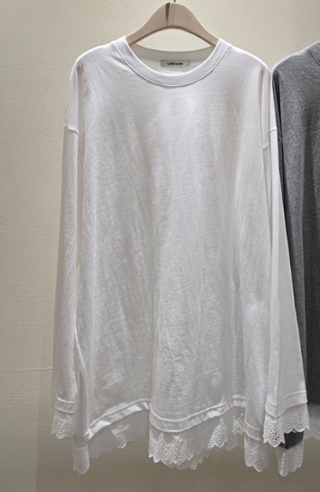 LIKEVAM㊣東大門代購女裝新品時尚熱賣推薦26春夏長袖T恤蕾絲LIKEVAM長袖T恤