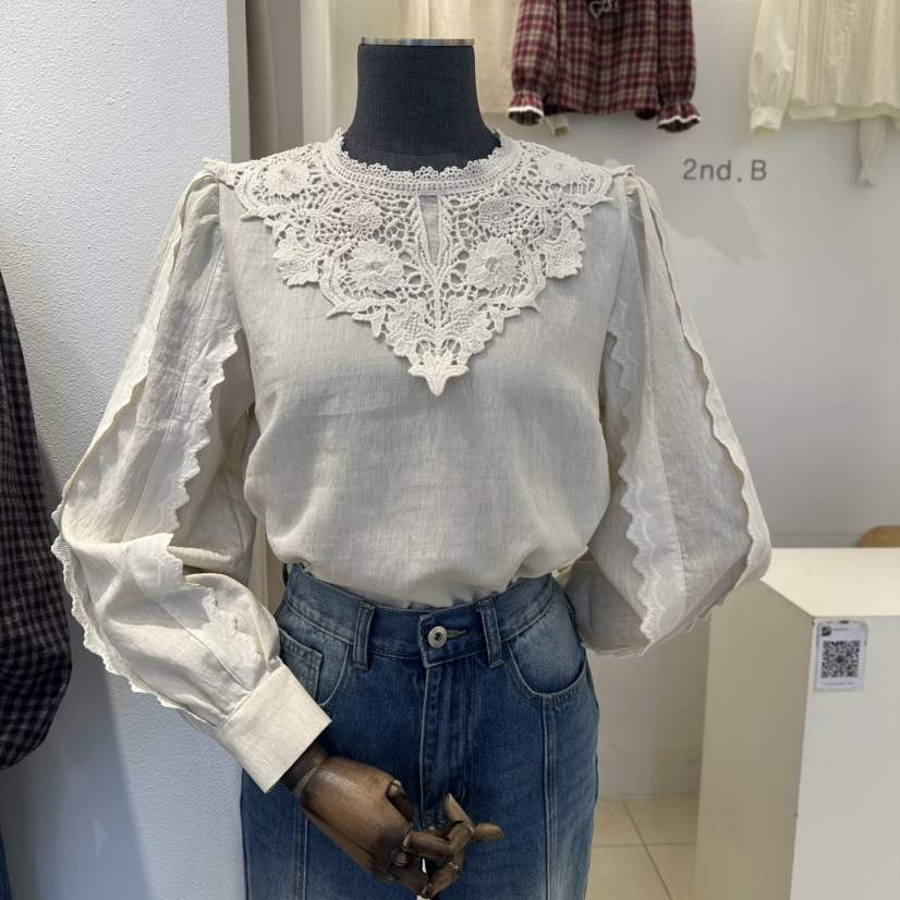 2nd B-S㊣東大門實拍女裝新品人氣推薦休閑熱賣襯衫蕾絲衫2nd B-S襯衫/蕾絲衫