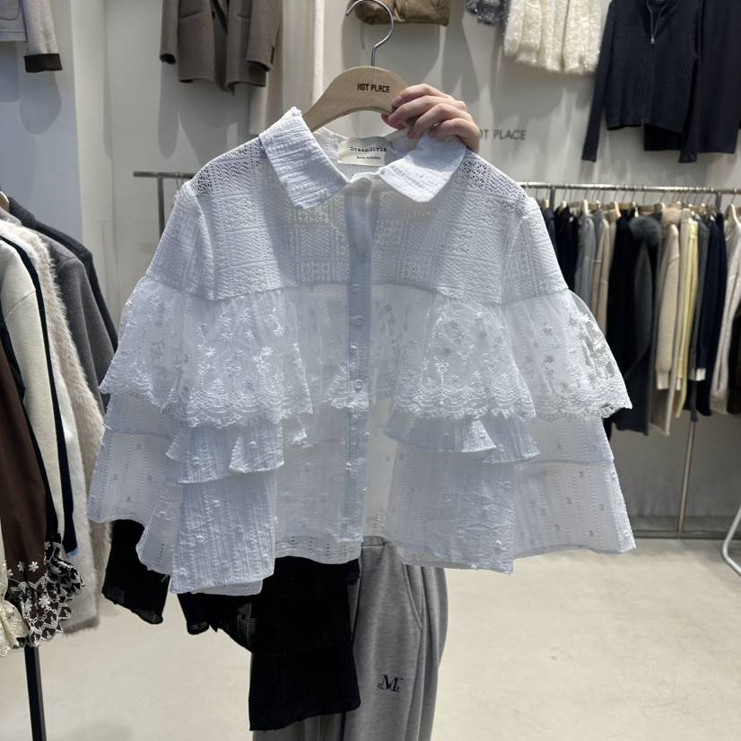 HOT PLACE/DREAM GIRIS/HOT ISSUE㊣東大門代購女士新款26春夏襯衫蕾絲衫蕾絲HOT PLACE/DREAM GIRIS/HOT ISSUE襯衫/蕾絲衫