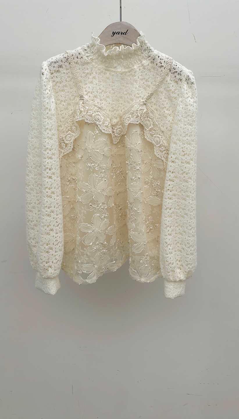 YARD㊣東大門代購女士新款人氣推薦休閑職業襯衫蕾絲衫刺繡YARD襯衫/蕾絲衫