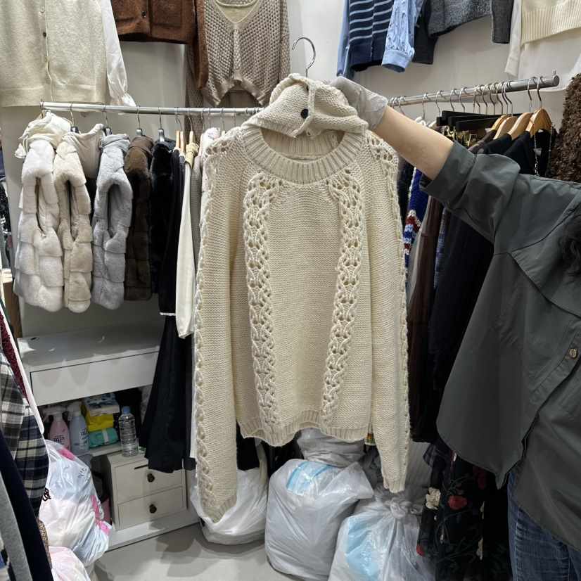 BIKINI東大門直郵㊣女裝新品26春夏毛衣帽子可拆卸保暖套裝連帽BIKINI毛衣