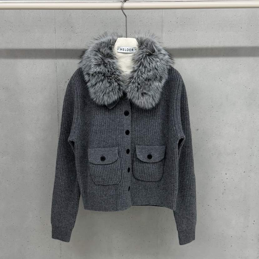 HELDER-P韓國直郵㊣女士新款休閑推薦毛衣毛領可拆可拆卸毛絨HELDER毛衣