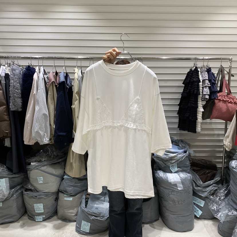 BRICKLANE韓國代購㊣女士新品時尚26春夏T恤荷葉邊春款蕾絲BRICKLANET恤