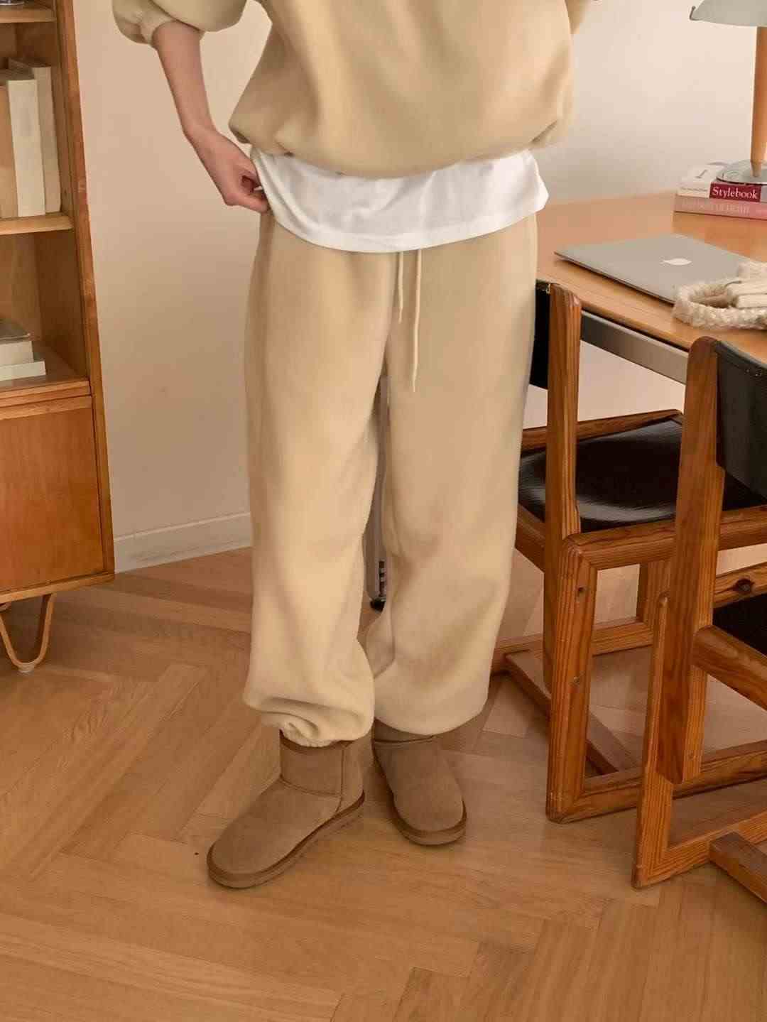 FLUTTER㊣東大門實拍女士新款熱賣推薦時尚休閑休閑褲抓絨柔軟FLUTTER/INOUF休閑褲