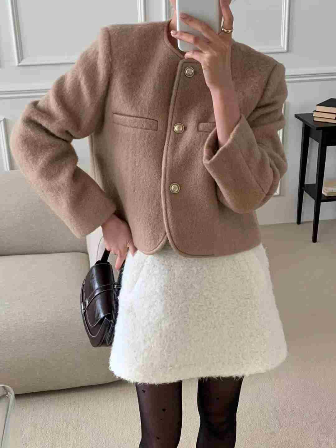 FLUTTER㊣東大門實拍女士新品真品26春夏職業時尚夾克馬海毛FLUTTER/INOUF夾克