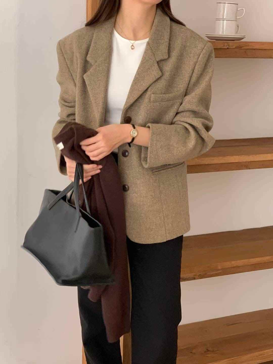 FLUTTER韓國代購㊣女裝新品真品時尚職業推薦人氣休閑26春夏夾克FLUTTER/INOUF夾克