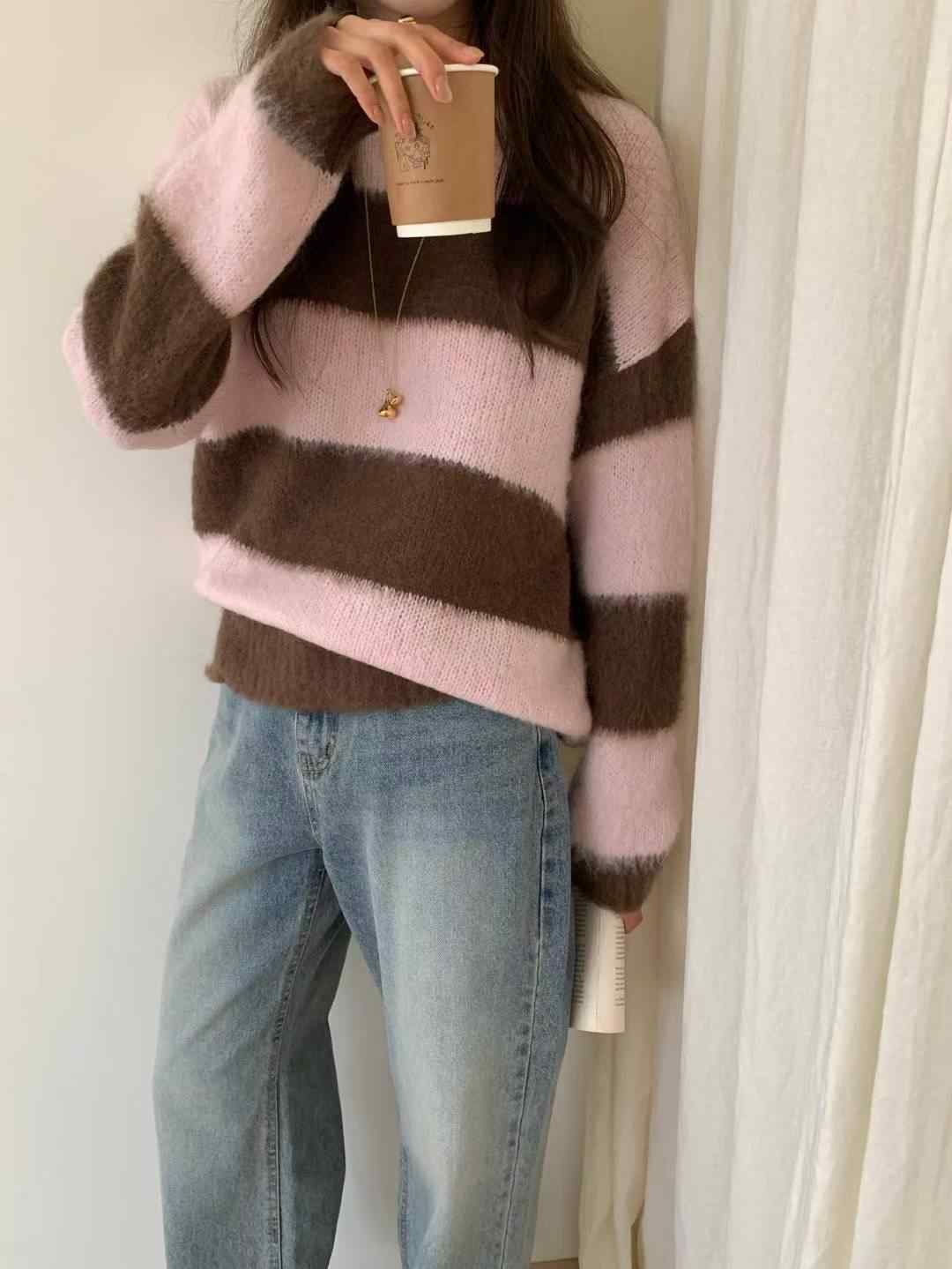 FLUTTER東大門㊣代購女士新款25秋冬熱賣人氣時尚針織衫羊駝毛FLUTTER/INOUF針織衫