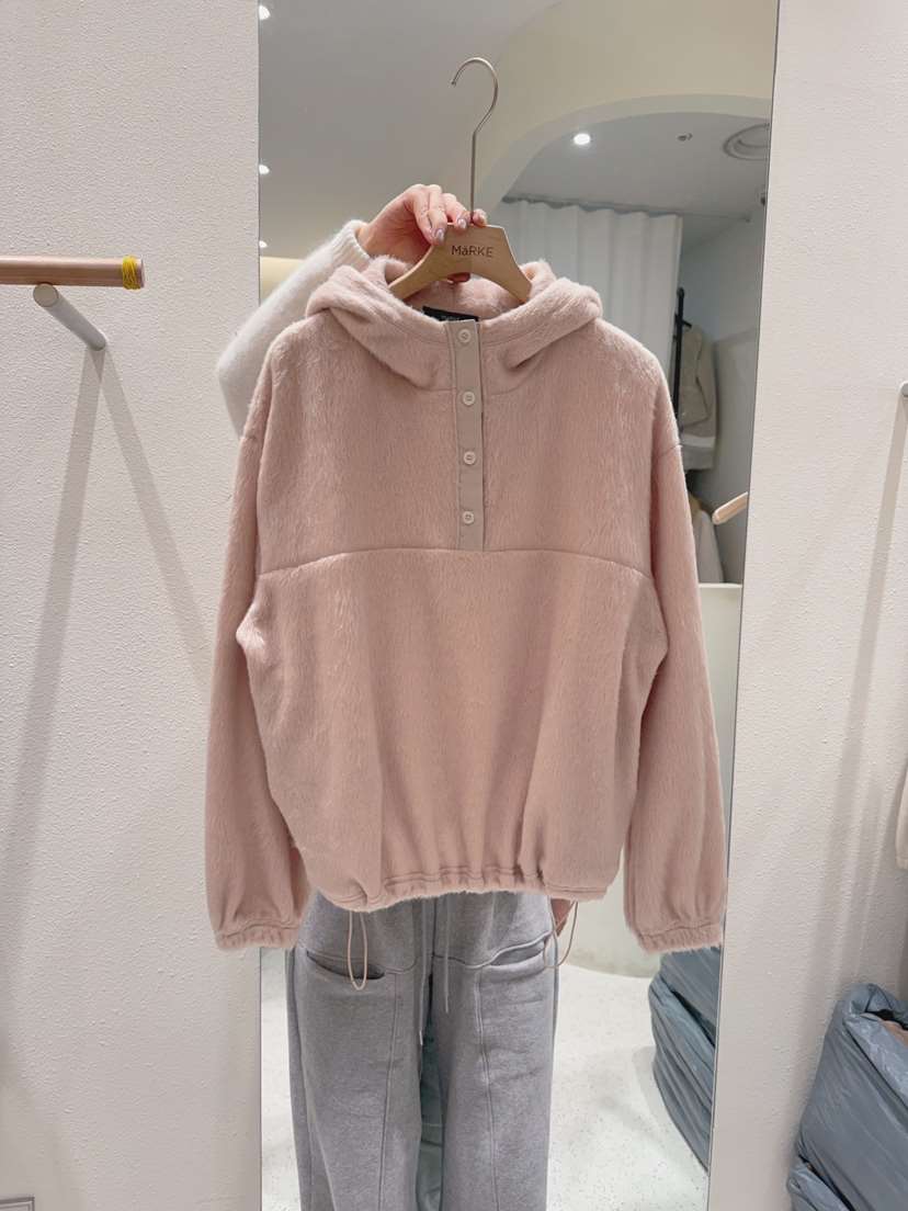 MARKE-P東大門直郵㊣女士新款26春夏衛衣泰迪熊連帽衫紐扣MARKE-P衛衣