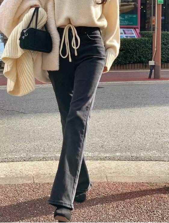 BEE東大門直郵㊣女裝新款休閑26春夏熱賣職業時尚牛仔褲抓絨BEE牛仔褲