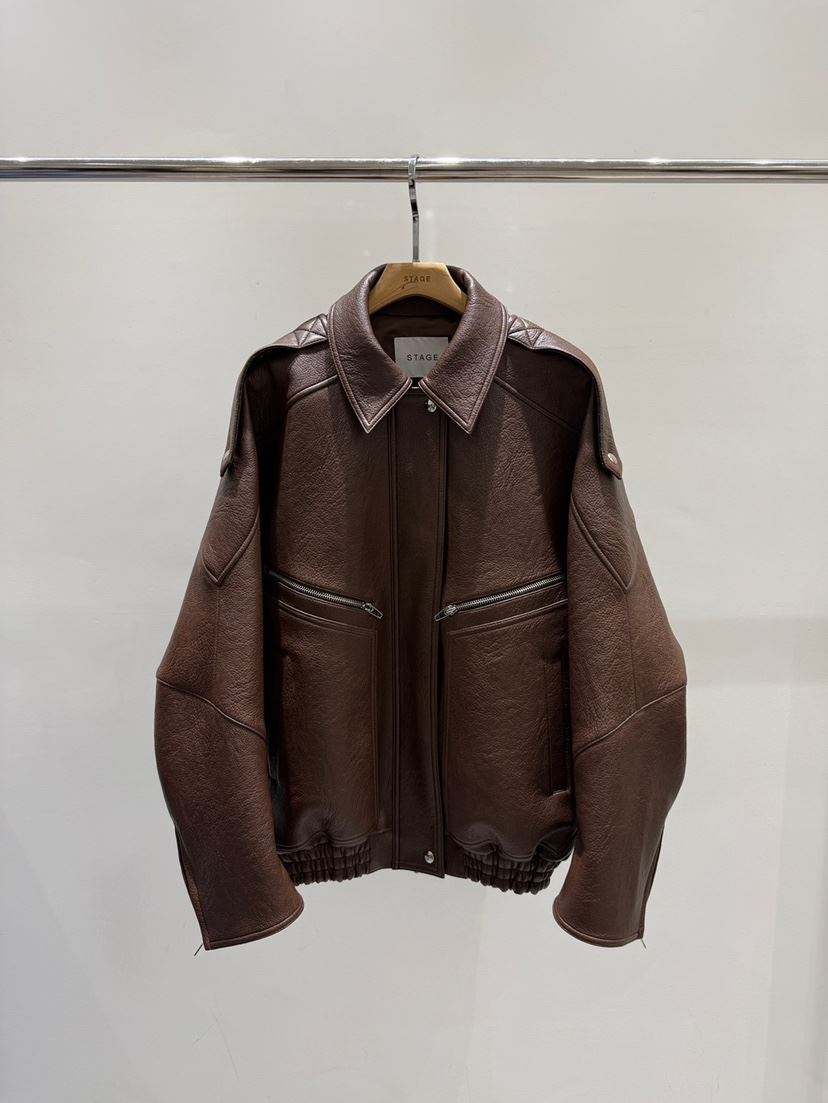 STAGE㊣東大門代購女士新款真品人氣推薦26春夏休閑夾克皮革STAGE夾克