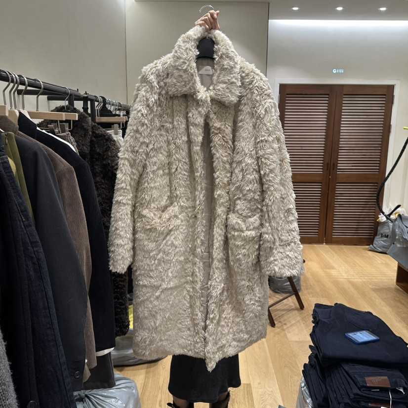 GILLI韓國代購㊣女裝新品真品人氣推薦時尚26春夏中長款大衣毛皮GILLI中長款大衣