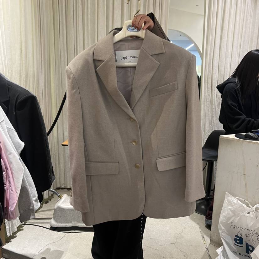 PAPERMOON韓國直郵㊣女裝新款時尚休閑真品夾克法蘭絨羊毛套裝paper moon夾克