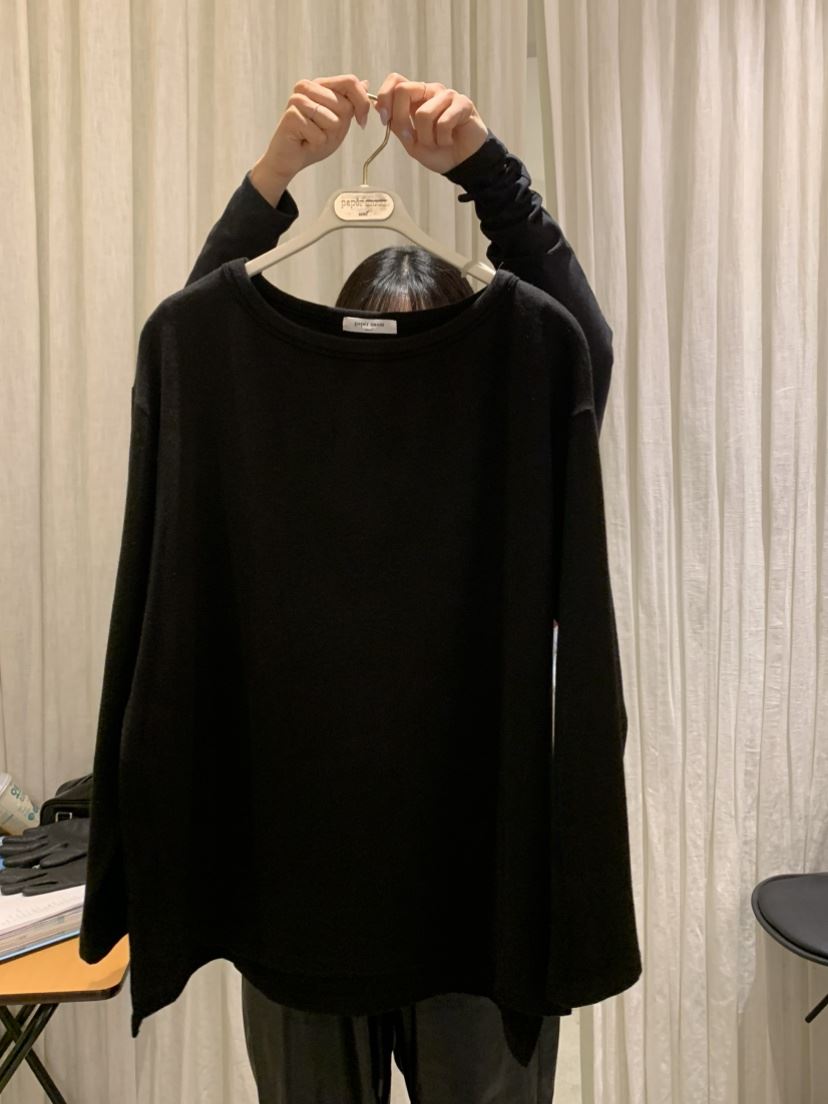 PAPERMOON㊣東大門實拍女裝新品休閑長袖T恤春款柔軟套裝船領paper moon長袖T恤