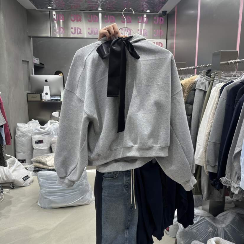 JUDYQUE㊣東大門代購女裝新品真品時尚職業衛衣春款兜帽緞面JUDYQUE衛衣