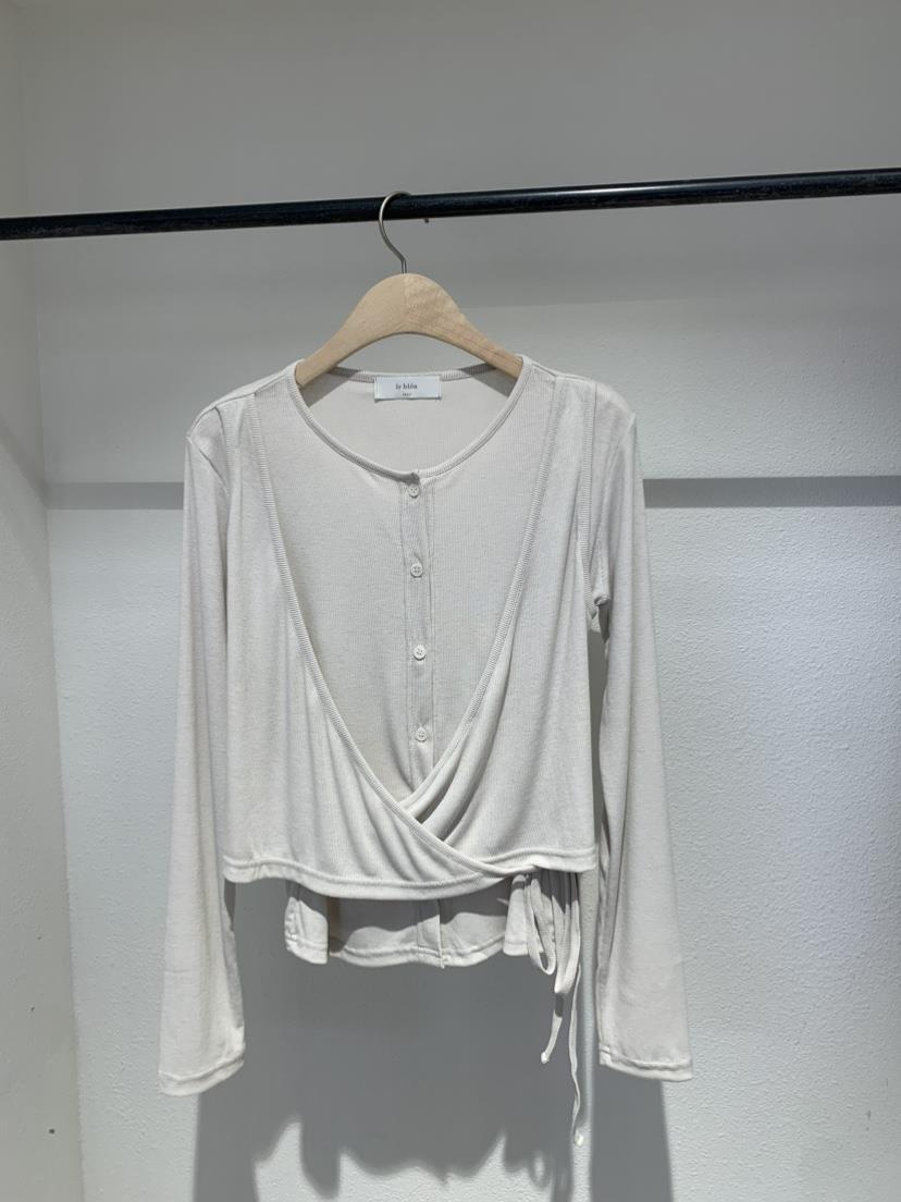 IR BIEN/BIENBIEN㊣東大門代購女裝新品時尚長袖T恤假兩件春款IR BIEN/BIENBIEN長袖T恤