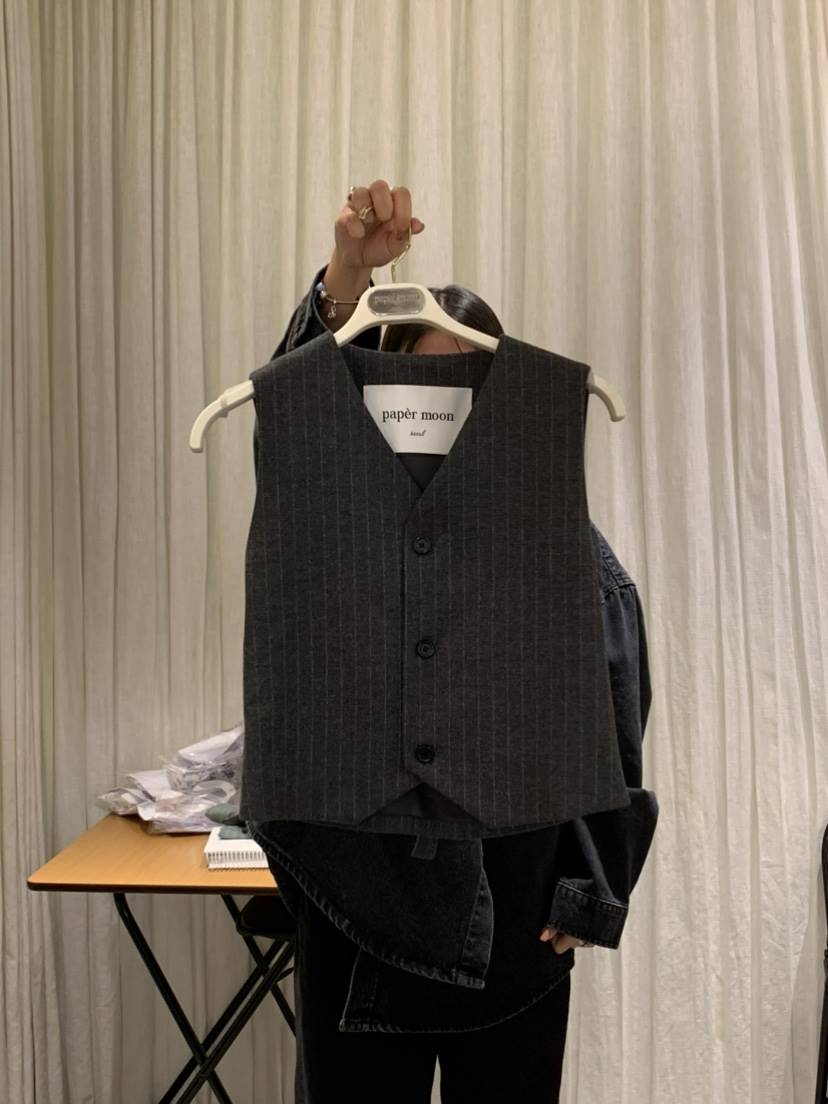 PAPERMOON㊣東大門代購女士新品時尚人氣馬甲法蘭絨羊毛春款paper moon馬甲