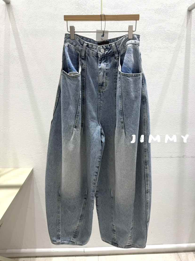 JIMMY韓國代購㊣女裝新款職業推薦人氣真品休閑熱賣26春夏牛仔褲JIMMY/REMAKE牛仔褲