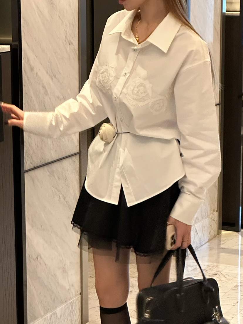 ZEROZERO㊣東大門實拍女士新款時尚推薦人氣襯衫蕾絲衫刺繡ZEROZERO襯衫/蕾絲衫