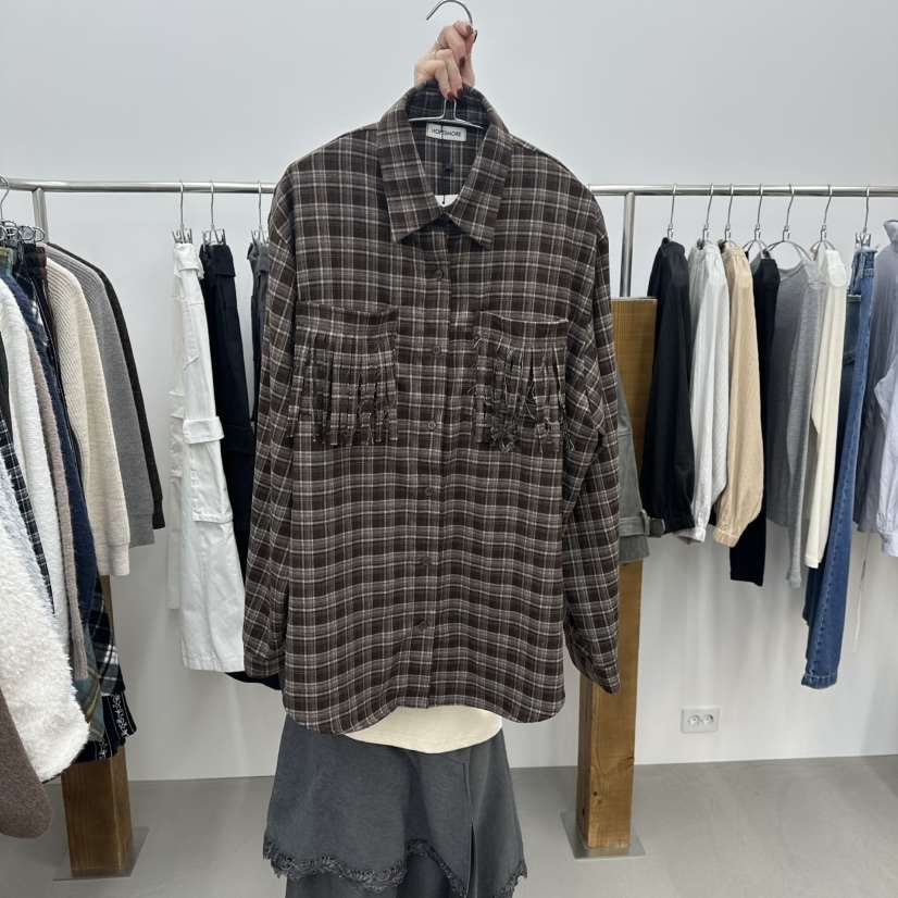 ENHANCE東大門直郵㊣女裝新款真品休閑人氣時尚襯衫蕾絲衫流蘇ENHANCE/HOPESMORE襯衫/蕾絲衫