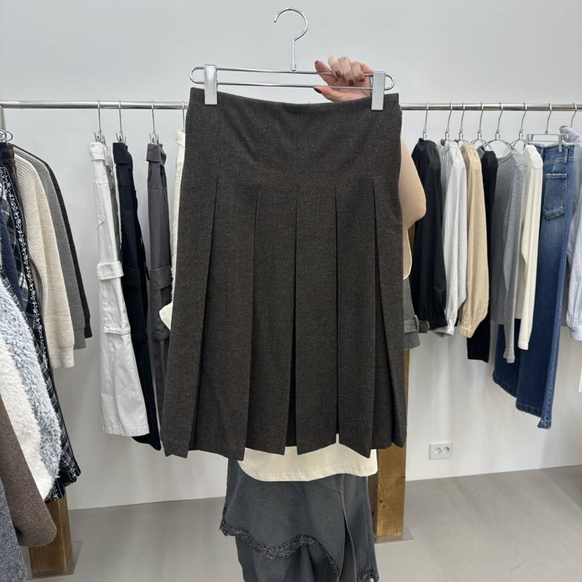 ENHANCE韓國直郵㊣女裝新品休閑人氣職業真品半身裙中短裙褶皺ENHANCE/HOPESMORE半身裙/中短裙