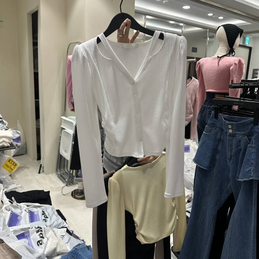 MONOPOLY韓國代購㊣女士新款26春夏真品職業熱賣長袖T恤春款MONO_POLY長袖T恤