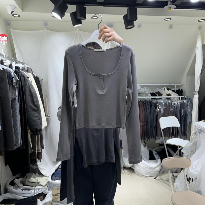 OWNS㊣東大門代購女士新品真品推薦休閑職業26春夏長袖T恤春款OWNS HAUS長袖T恤