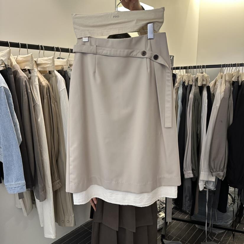 FIND-P韓國代購㊣女士新款推薦真品熱賣半身裙中短裙春款腰帶FIND-P半身裙/中短裙