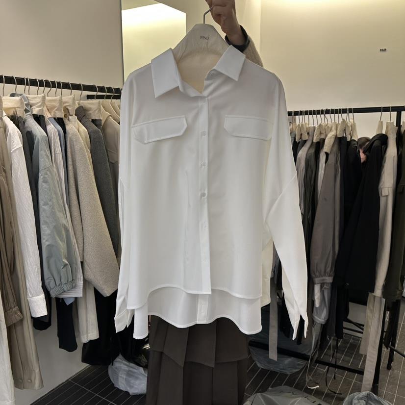 FIND-P東大門直郵㊣女裝新品真品26春夏襯衫蕾絲衫春款開衩FIND-P襯衫/蕾絲衫