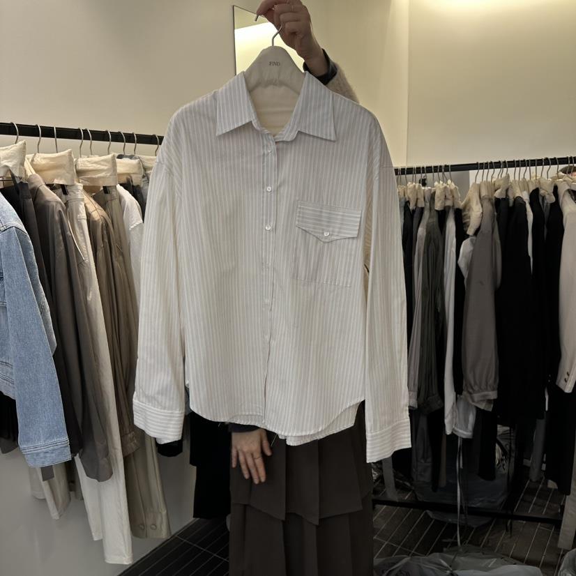 FIND-P韓國代購㊣女裝新品人氣休閑真品襯衫蕾絲衫口袋春款FIND-P襯衫/蕾絲衫