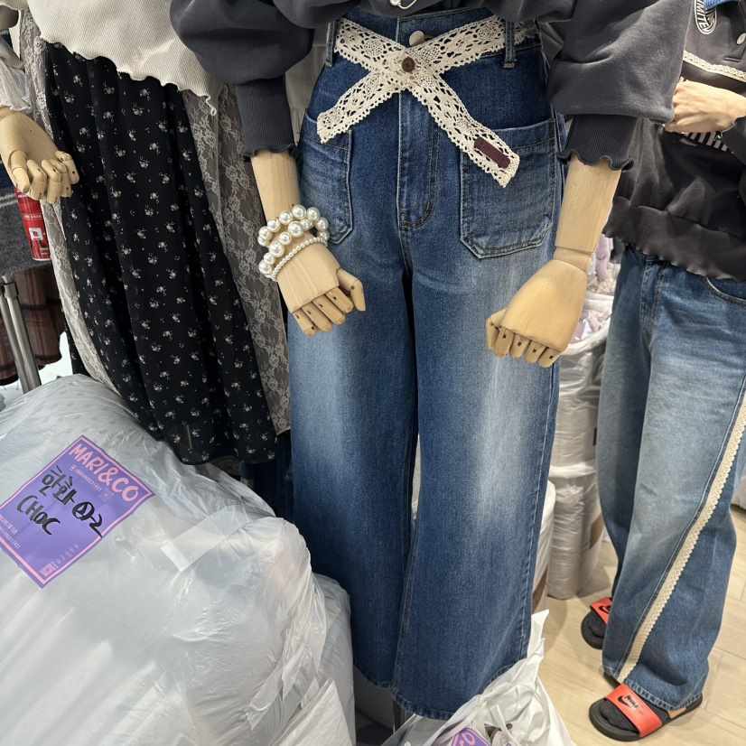 MARI CO東大門直郵㊣女士新款26春夏人氣牛仔褲不含腰帶春款MARI CO牛仔褲