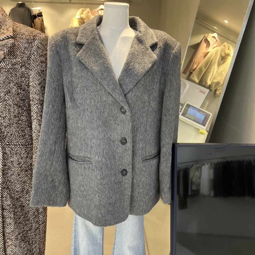 HEYME東大門直郵㊣女士新款時尚26春夏職業休閑短款大衣紐扣HEYME短款大衣