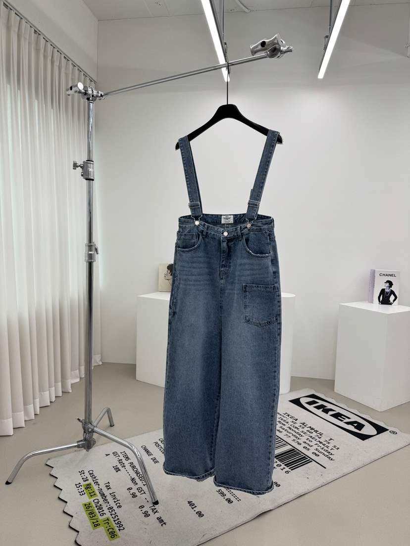 RED-A韓國直郵㊣女裝新品真品26春夏休閑推薦職業背帶褲口袋RED-A背帶褲