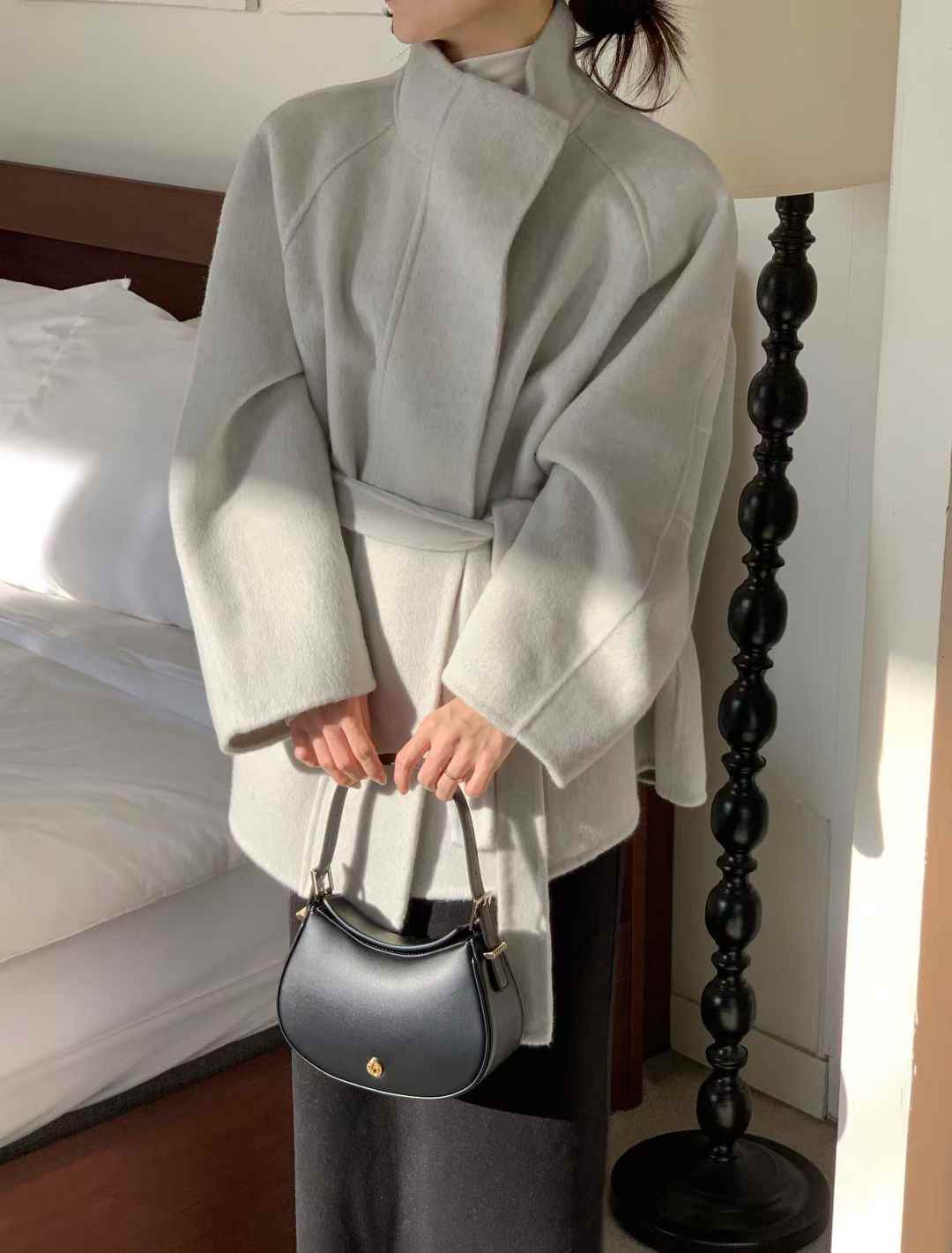 MARE MOHE東大門代購女士新品25秋冬人氣職業休閑短款大衣MARE MOHE短款大衣