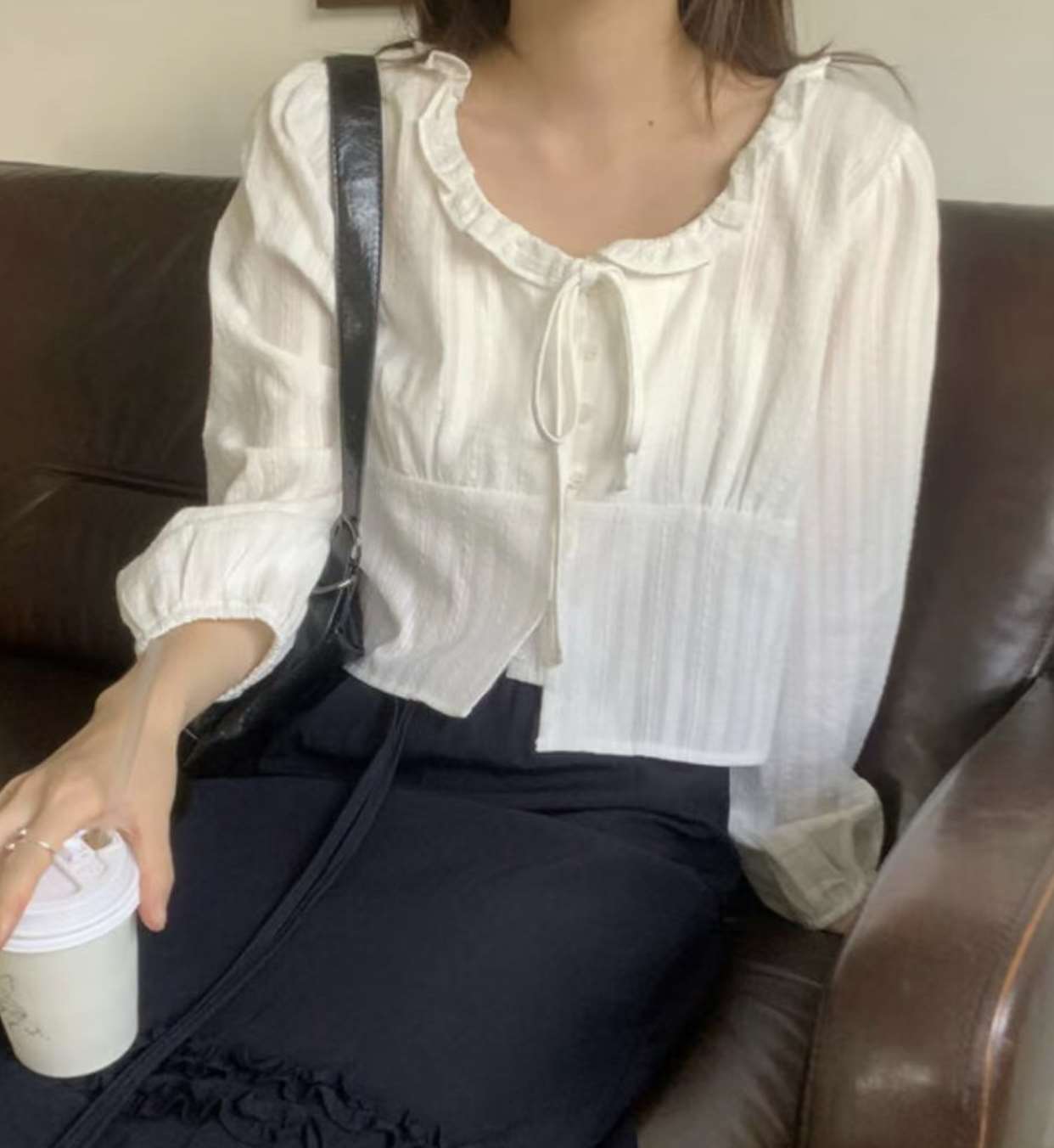 JOA韓國直郵㊣女士新款休閑26春夏人氣職業時尚推薦襯衫蕾絲衫JOA襯衫/蕾絲衫